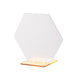 5 Pack | 5inch White / Gold Acrylic Hexagon Wedding Table Sign Holders, Number Stands#whtbkgd