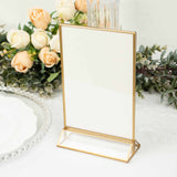 6 Pack | 5inch x 9inch Gold Frame Acrylic Freestanding Table Number Holders