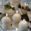 2inch Gift Wrapped White Rose Ball Candle Wedding Favor With Thank You Tag