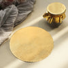 6 Pack | Metallic Gold 6" Round Lame Fabric Party Favor Jar Covers DIY With Satin Tie String, Craft Supplies