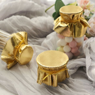 Elevate Your Event Decor with Gold Party Favor Jar Covers