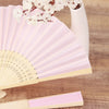 5 Pack | Blush Rose Gold Asian Silk Folding Fans