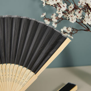 Black Asian Silk Folding Fans: Stylish and Practical
