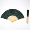5 Pack | Hunter Emerald Green Asian Silk Folding Fans