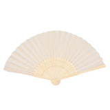 5 Pack | Ivory Asian Silk Folding Fans Party Favors#whtbkgd