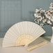 5 Pack Ivory Asian Silk Folding Fans Party Favors, Oriental Folding Fan Favors