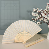 5 Pack | Ivory Asian Silk Folding Fans Party Favors