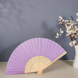 Lavender Lilac Asian Silk Folding Fans - Add Elegance to Your Event Decor
