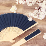 Navy Blue Asian Silk Folding Fans - The Perfect Party Favor