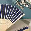 5 Pack | Navy Blue Asian Silk Folding Fans Party Favors