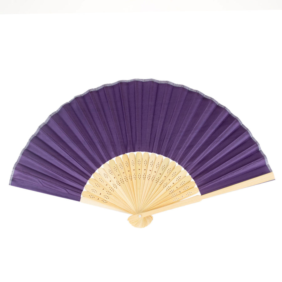5 Pack | Purple Asian Silk Folding Fans Party Favors#whtbkgd