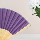 5 Pack Purple Asian Silk Folding Fans Party Favors, Oriental Folding Fan Favors