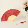 5 Pack | Red Asian Silk Folding Fans Party Favors