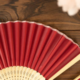 5 Pack | Red Asian Silk Folding Fans Party Favors