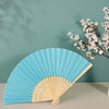 5 Pack | Turquoise Asian Silk Folding Fans