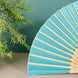 5 Pack Turquoise Asian Silk Folding Fans Party Favors, Oriental Folding Fan Favors