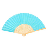 5 Pack Turquoise Asian Silk Folding Fans Party Favors, Oriental Folding Fan Favors#whtbkgd