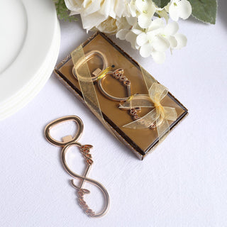 Gold Metal Infinity Sign "Love Forever" Bottle Opener Party Favors