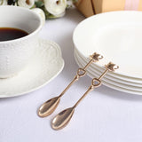 2 Pack | 4inch Gold Metal Couple Coffee Spoon Set Party Favors, Pre-Packed Wedding Souvenir Gift