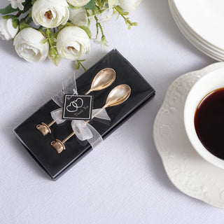 Elegant Gold Metal Coffee Spoon Set for Wedding Souvenir Gifts