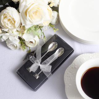 Elegant Silver Metal Coffee Spoon Set for a Memorable Wedding Souvenir