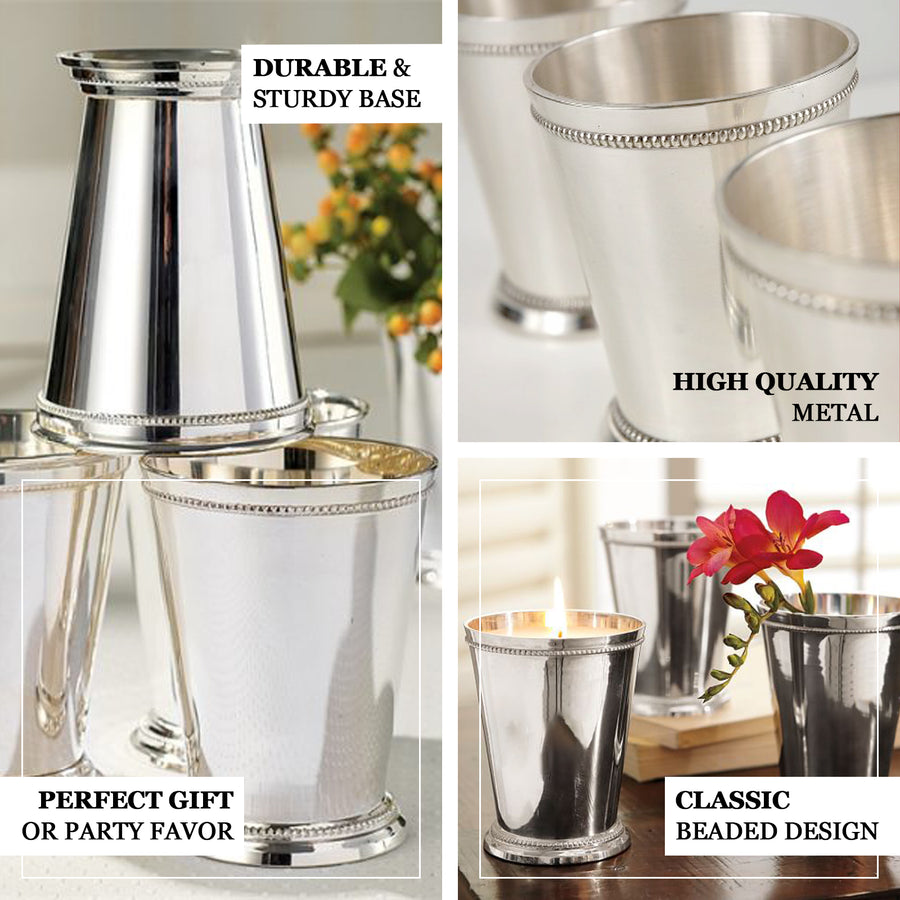 4.5inch Mint Julep Cup Vases - Silver