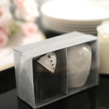 2.5inch Bride/Groom Ceramic Salt And Pepper Shaker Set, Wedding Party Favors in Pre-Packed Gift Box