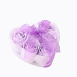 6 Pcs Lavender Lilac Scented Rose Soap Heart Shaped Party Favors With Gift Box And Ribbon
