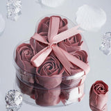 6 Pcs Mauve Scented Rose Soap Heart Shaped Party Favors With Gift Box And Ribbon