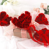 4 Pack | 24 Pcs Red Scented Rose Soap Heart Shaped Party Favors With Gift Boxes And Ribbon
