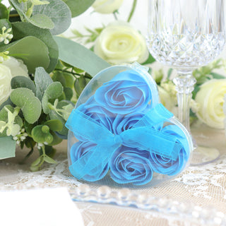 Turquoise Scented Rose Soap Heart Shaped Party Favors