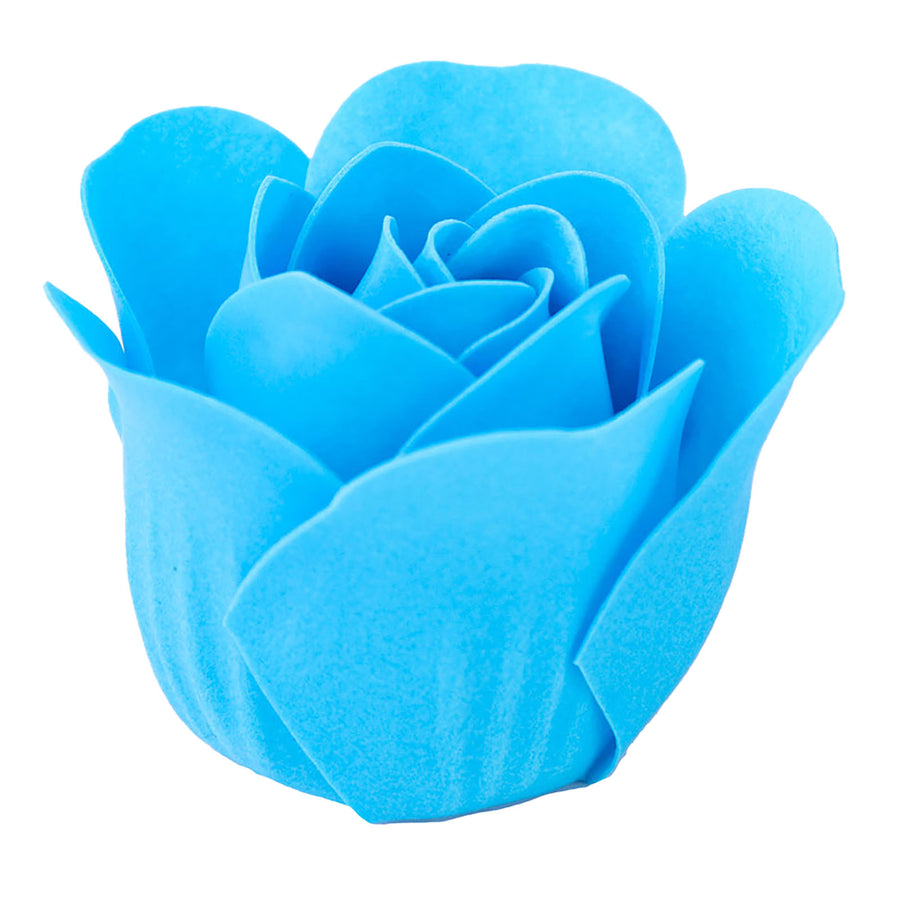 6 Pcs Turquoise Scented Rose Soap Heart Shaped Party Favors With Gift Box And Ribbon#whtbkgd