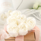 4 Pack | 24 Pcs White Scented Rose Soap Heart Shaped Party Favors With Gift Boxes And Ribbon