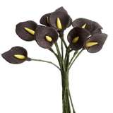144 Pack | 5inch Chocolate Peacock Spread Foam Craft Calla Lilies#whtbkgd