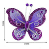 12 Pack | 2inch Purple Diamond Studded Wired Organza Butterflies