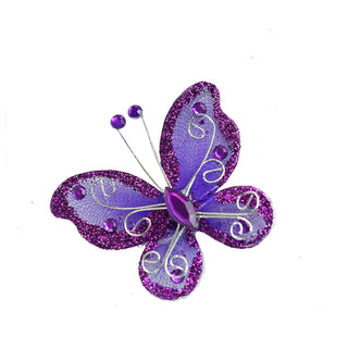 Glamorize Your Decorations with Studded Purple Diamond Butterflies