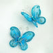 12 Pack | 2inch Turquoise Diamond Studded Wired Organza Butterflies