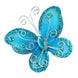 12 Pack | 2inch Turquoise Diamond Studded Wired Organza Butterflies#whtbkgd