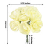 144 Pack | Ivory Paper Mini Craft Roses, DIY Craft Flowers With Wired Stem