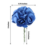 144 Pack | Navy Blue Paper Mini Craft Roses, DIY Craft Flowers With Wired Stem
