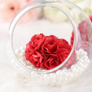 Vibrant Red Paper Mini Craft Roses for Stunning Event Decor