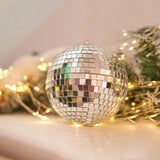 24inches Large Silver Foam Disco Mirror Ball With Hanging Swivel Ring, Holiday Party Decor