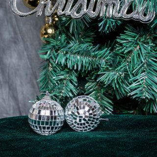Add Drama and Elegance to Your Living Space with the Silver Hanging Disco Balls