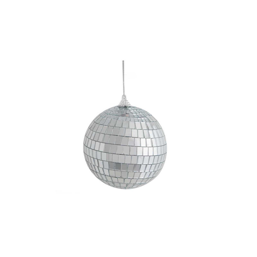 6 Pack | 2Inches Silver Foam Disco Mirror Ball With Hanging Strings, Holiday Christmas Ornaments