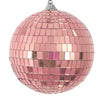 Blush / Rose Gold Foam Disco Mirror Ball With Hanging Strings, Holiday Christmas Ornaments#whtbkgd