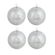 4 Pack | 6inches Silver Foam Disco Mirror Ball With Hanging Strings, Holiday Christmas Ornaments