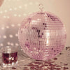 10inch Blush / Rose Gold Foam Disco Mirror Ball With Hanging Swivel Ring, Holiday Party Decor
