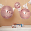 10inch Blush / Rose Gold Foam Disco Mirror Ball With Hanging Swivel Ring, Holiday Party Decor