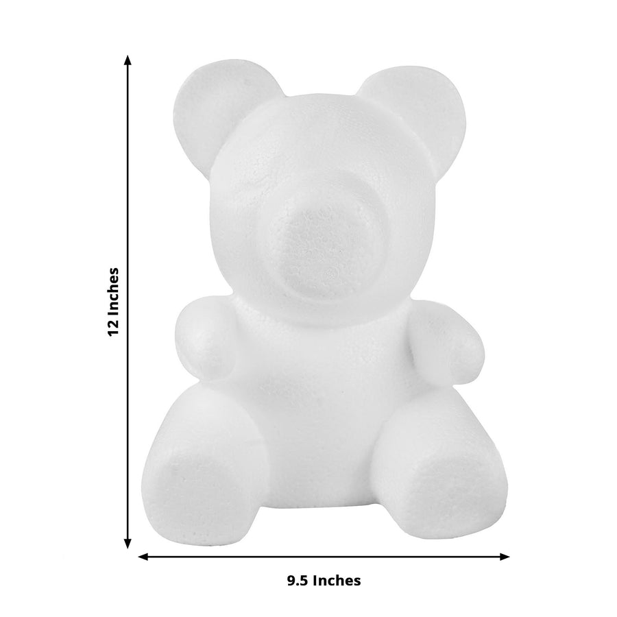 12inch DIY White 3D Modeling StyroFoam Bear, Polystyrene Craft Foam Animal