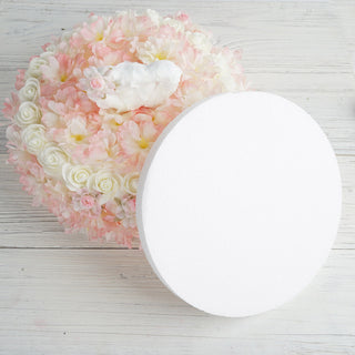 12 Pack | 8" White StyroFoam Disc for DIY Event Decor